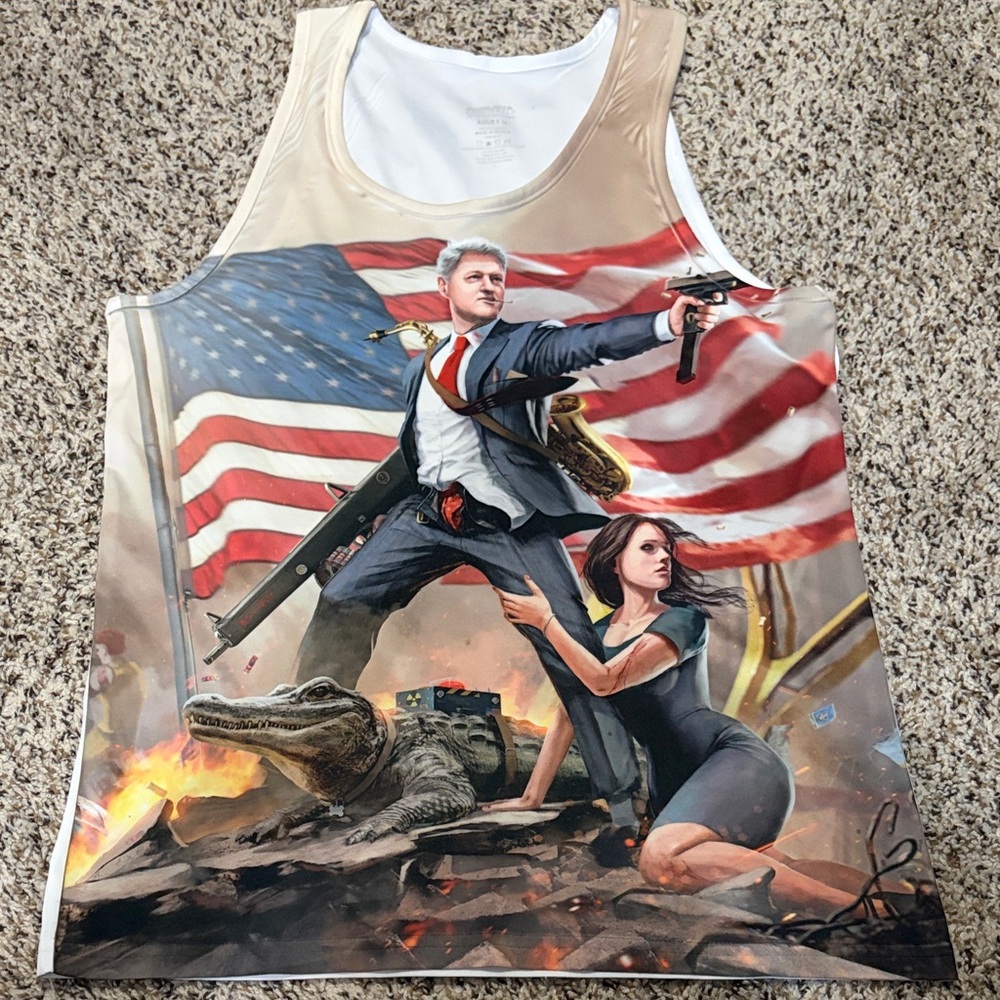 Augusta Sportswear Patriotic Graphic Tank Top - Red, White, Blue, Tan